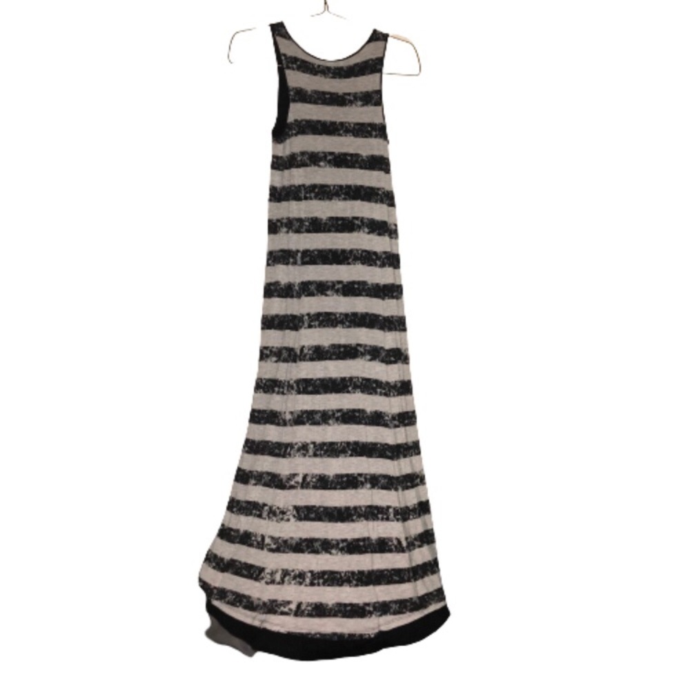 Striped Tank Maxi Dress in Black and White - Picture 2 of 8